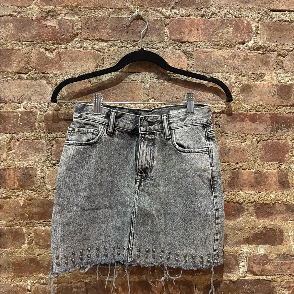 All Saints Studded Denim Skirt